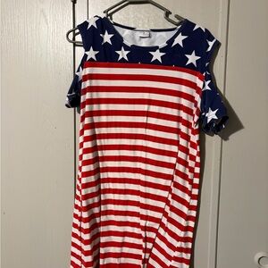 Red and Blue Star Striped Dress